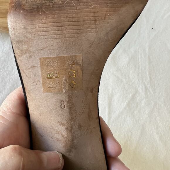 Madewell Regina Sandal Black Suede Block Heel Buckle Size US 8 Ankle Strap - Picture 6 of 8